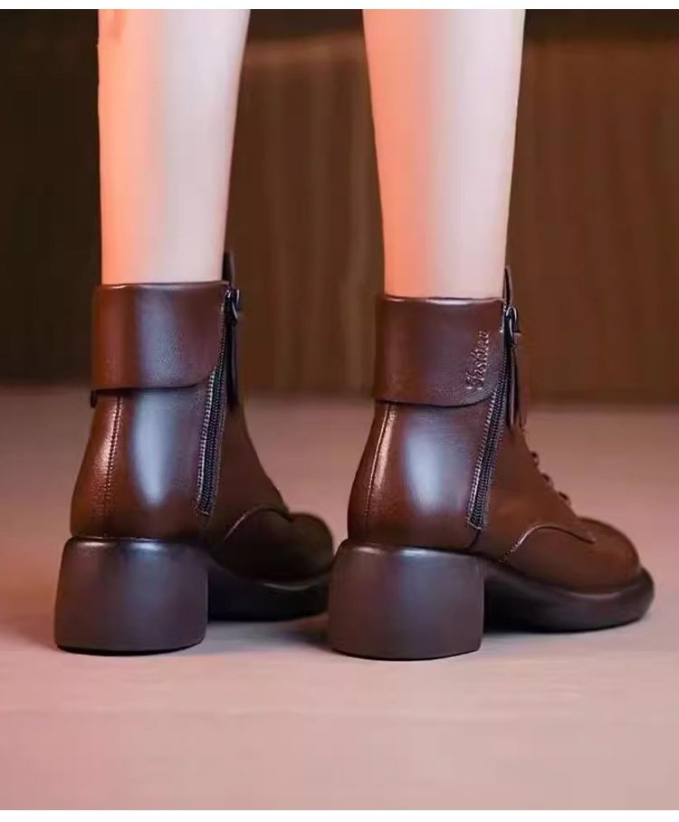 Vintage British-Style Leather Boots – Timeless Comfort & Style