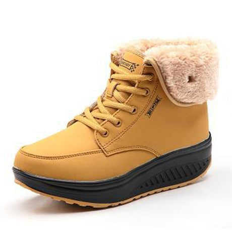 Comelyy Plush Warm Winter Boots Women's Platform  Ankle Swing Shoes