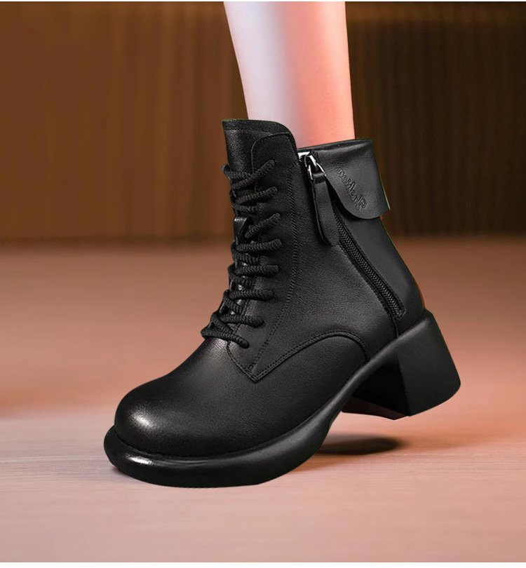 Vintage British-Style Leather Boots – Timeless Comfort & Style